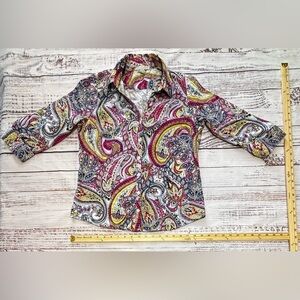 Women’s Dana Bachman 3/4 Sleeve Paisley Print Button Down Blouse